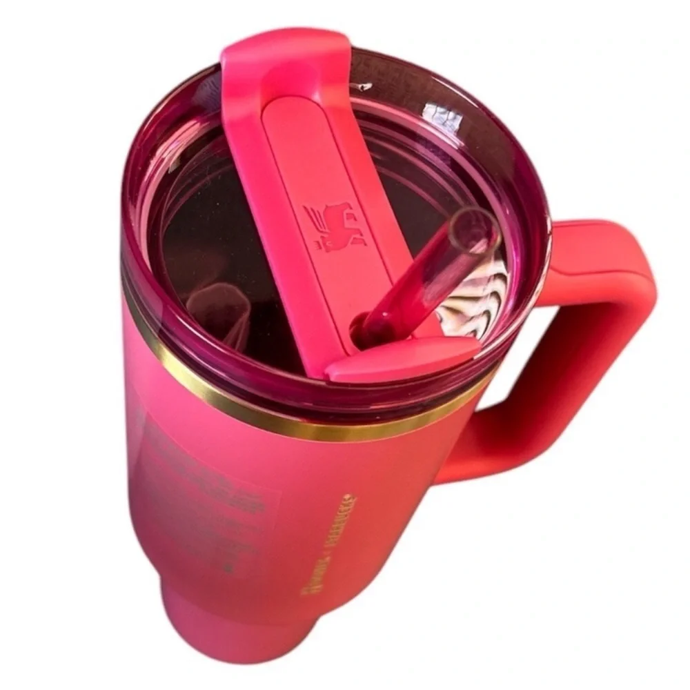 Stanley Starbucks 40oz Berry Pink Glitter Tumbler Holiday 2024 NWT - Picture 3 of 5